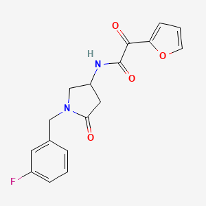 molecular formula C17H15FN2O4 B3825472 N-[1-(3-fluorobenzyl)-5-oxo-3-pyrrolidinyl]-2-(2-furyl)-2-oxoacetamide 