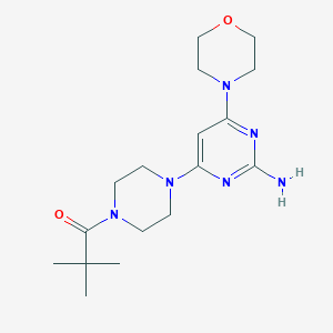 molecular formula C17H28N6O2 B3825477 4-[4-(2,2-dimethylpropanoyl)piperazin-1-yl]-6-morpholin-4-ylpyrimidin-2-amine 