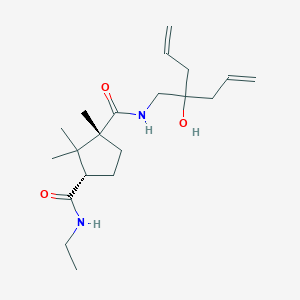 molecular formula C20H34N2O3 B3825487 (1R*,3S*)-N~1~-(2-allyl-2-hydroxypent-4-en-1-yl)-N~3~-ethyl-1,2,2-trimethylcyclopentane-1,3-dicarboxamide 