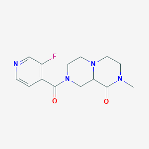 molecular formula C14H17FN4O2 B3825495 8-(3-fluoroisonicotinoyl)-2-methylhexahydro-2H-pyrazino[1,2-a]pyrazin-1(6H)-one 