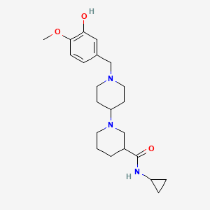 molecular formula C22H33N3O3 B3825555 N-cyclopropyl-1'-(3-hydroxy-4-methoxybenzyl)-1,4'-bipiperidine-3-carboxamide 