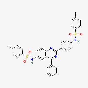 molecular formula C34H28N4O4S2 B3825585 4-methyl-N-[2-(4-{[(4-methylphenyl)sulfonyl]amino}phenyl)-4-phenyl-6-quinazolinyl]benzenesulfonamide 