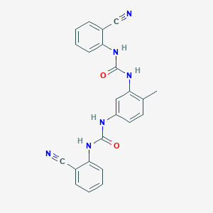 molecular formula C23H18N6O2 B3825598 N',N'''-(4-methyl-1,3-phenylene)bis[N-(2-cyanophenyl)urea] 