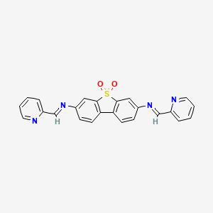 molecular formula C24H16N4O2S B3825609 N,N'-bis(2-pyridinylmethylene)dibenzo[b,d]thiophene-3,7-diamine 5,5-dioxide 