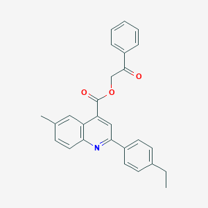 molecular formula C27H23NO3 B382563 2-Oxo-2-phenylethyl 2-(4-ethylphenyl)-6-methylquinoline-4-carboxylate 