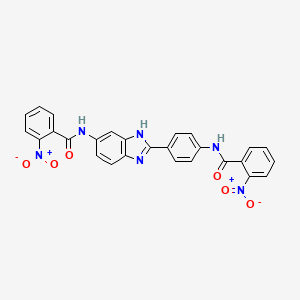 molecular formula C27H18N6O6 B3825645 2-nitro-N-(4-{5-[(2-nitrobenzoyl)amino]-1H-benzimidazol-2-yl}phenyl)benzamide 