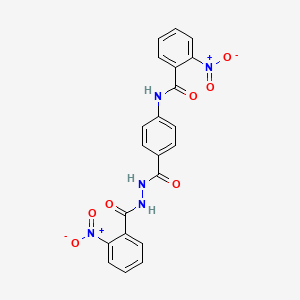 molecular formula C21H15N5O7 B3825660 2-nitro-N-(4-{[2-(2-nitrobenzoyl)hydrazino]carbonyl}phenyl)benzamide 