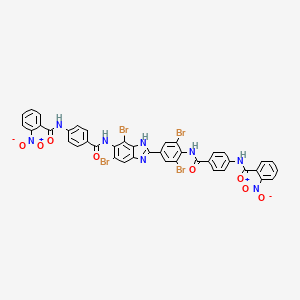molecular formula C41H24Br4N8O8 B3825682 N-{4-[({2,6-dibromo-4-[5,7-dibromo-6-({4-[(2-nitrobenzoyl)amino]benzoyl}amino)-1H-benzimidazol-2-yl]phenyl}amino)carbonyl]phenyl}-2-nitrobenzamide 