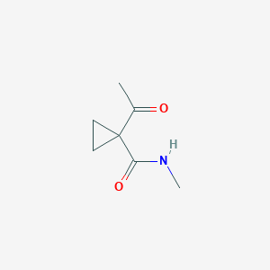 molecular formula C7H11NO2 B038257 Cyclopropanecarboxamide, 1-acetyl-N-methyl-(9CI) CAS No. 116195-49-4