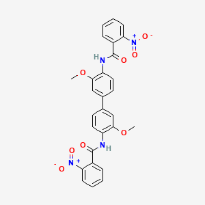 molecular formula C28H22N4O8 B3825708 N,N'-(3,3'-dimethoxy-4,4'-biphenyldiyl)bis(2-nitrobenzamide) 