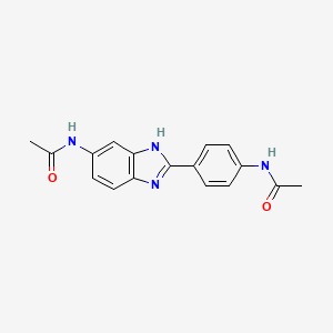 molecular formula C17H16N4O2 B3825711 N-{4-[6-(acetylamino)-1H-benzimidazol-2-yl]phenyl}acetamide 
