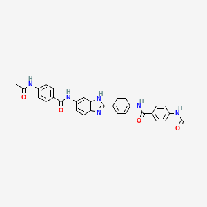 molecular formula C31H26N6O4 B3825745 4-(acetylamino)-N-[4-(6-{[4-(acetylamino)benzoyl]amino}-1H-benzimidazol-2-yl)phenyl]benzamide 
