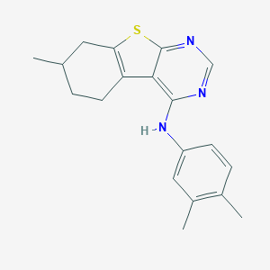 molecular formula C19H21N3S B382575 N-(3,4-dimethylphenyl)-7-methyl-5,6,7,8-tetrahydro[1]benzothieno[2,3-d]pyrimidin-4-amine CAS No. 379244-55-0