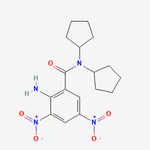 molecular formula C17H22N4O5 B3825800 2-amino-N,N-dicyclopentyl-3,5-dinitrobenzamide 