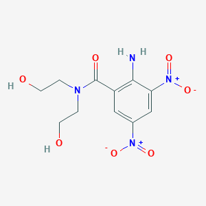 molecular formula C11H14N4O7 B3825801 2-amino-N,N-bis(2-hydroxyethyl)-3,5-dinitrobenzamide 