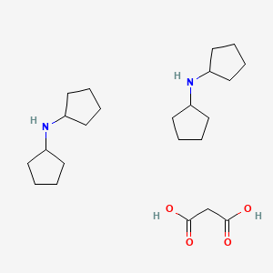 molecular formula C23H42N2O4 B3825803 malonic acid - N-cyclopentylcyclopentanamine (1:2) 