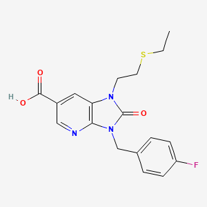 molecular formula C18H18FN3O3S B3825840 1-[2-(ethylthio)ethyl]-3-(4-fluorobenzyl)-2-oxo-2,3-dihydro-1H-imidazo[4,5-b]pyridine-6-carboxylic acid 
