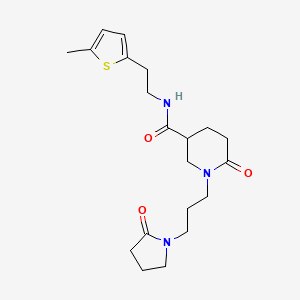 molecular formula C20H29N3O3S B3825848 N-[2-(5-methyl-2-thienyl)ethyl]-6-oxo-1-[3-(2-oxo-1-pyrrolidinyl)propyl]-3-piperidinecarboxamide 