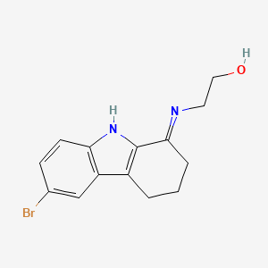 molecular formula C14H15BrN2O B3825855 2-[(6-bromo-2,3,4,9-tetrahydro-1H-carbazol-1-ylidene)amino]ethanol 