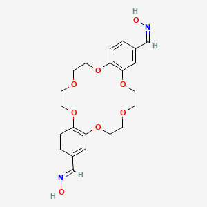molecular formula C22H26N2O8 B3825880 6,7,9,10,17,18,20,21-octahydrodibenzo[b,k][1,4,7,10,13,16]hexaoxacyclooctadecine-2,14-dicarbaldehyde dioxime 