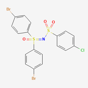 molecular formula C18H12Br2ClNO3S2 B3825884 N-[bis(4-bromophenyl)(oxido)-lambda~4~-sulfanylidene]-4-chlorobenzenesulfonamide 
