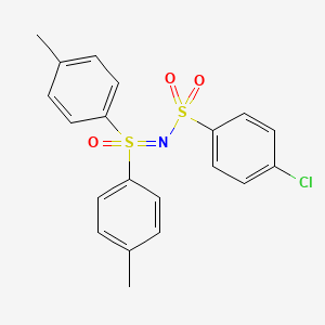 molecular formula C20H18ClNO3S2 B3825889 N-[bis(4-methylphenyl)(oxido)-lambda~4~-sulfanylidene]-4-chlorobenzenesulfonamide 