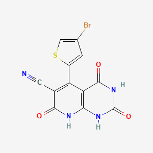 molecular formula C12H5BrN4O3S B3825904 5-(4-bromo-2-thienyl)-2,4,7-trioxo-1,2,3,4,7,8-hexahydropyrido[2,3-d]pyrimidine-6-carbonitrile 