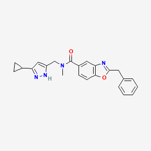 molecular formula C23H22N4O2 B3825912 2-benzyl-N-[(5-cyclopropyl-1H-pyrazol-3-yl)methyl]-N-methyl-1,3-benzoxazole-5-carboxamide 