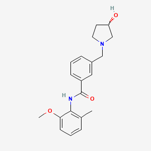 molecular formula C20H24N2O3 B3825929 3-{[(3S)-3-hydroxypyrrolidin-1-yl]methyl}-N-(2-methoxy-6-methylphenyl)benzamide 