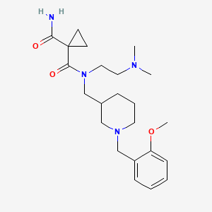 molecular formula C23H36N4O3 B3825939 N~1~-[2-(dimethylamino)ethyl]-N~1~-{[1-(2-methoxybenzyl)-3-piperidinyl]methyl}-1,1-cyclopropanedicarboxamide 