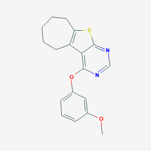 molecular formula C18H18N2O2S B382594 3-(3-Methoxyphenoxy)-8-thia-4,6-diazatricyclo[7.5.0.0^{2,7}]tetradeca-1(9),2,4,6-tetraene CAS No. 315697-22-4