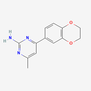 molecular formula C13H13N3O2 B3825951 4-(2,3-dihydro-1,4-benzodioxin-6-yl)-6-methyl-2-pyrimidinamine 