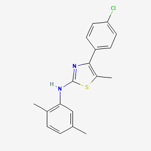 molecular formula C18H17ClN2S B3826059 4-(4-chlorophenyl)-N-(2,5-dimethylphenyl)-5-methyl-1,3-thiazol-2-amine 