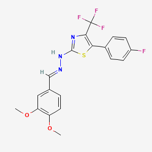 molecular formula C19H15F4N3O2S B3826065 3,4-dimethoxybenzaldehyde [5-(4-fluorophenyl)-4-(trifluoromethyl)-1,3-thiazol-2-yl]hydrazone 