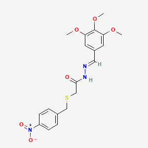 molecular formula C19H21N3O6S B3826076 2-[(4-nitrobenzyl)thio]-N'-(3,4,5-trimethoxybenzylidene)acetohydrazide 