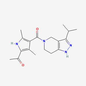 molecular formula C18H24N4O2 B3826106 1-{4-[(3-isopropyl-1,4,6,7-tetrahydro-5H-pyrazolo[4,3-c]pyridin-5-yl)carbonyl]-3,5-dimethyl-1H-pyrrol-2-yl}ethanone 
