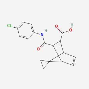 molecular formula C17H16ClNO3 B3826113 3-{[(4-chlorophenyl)amino]carbonyl}spiro[bicyclo[2.2.1]heptane-7,1'-cyclopropane]-5-ene-2-carboxylic acid 