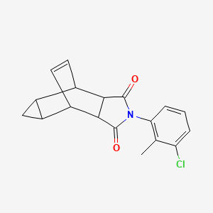 molecular formula C18H16ClNO2 B3826114 4-(3-chloro-2-methylphenyl)-4-azatetracyclo[5.3.2.0~2,6~.0~8,10~]dodec-11-ene-3,5-dione 