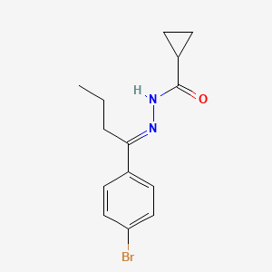 molecular formula C14H17BrN2O B3826128 N'-[1-(4-bromophenyl)butylidene]cyclopropanecarbohydrazide 