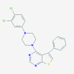 molecular formula C22H18Cl2N4S B382613 4-[4-(3,4-Dichlorophenyl)piperazin-1-yl]-5-phenylthieno[2,3-d]pyrimidine 