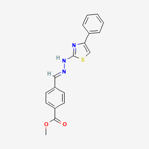 molecular formula C18H15N3O2S B3826144 methyl 4-[2-(4-phenyl-1,3-thiazol-2-yl)carbonohydrazonoyl]benzoate CAS No. 5186-15-2