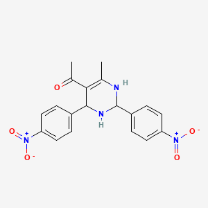 molecular formula C19H18N4O5 B3826160 1-[6-methyl-2,4-bis(4-nitrophenyl)-1,2,3,4-tetrahydro-5-pyrimidinyl]ethanone 