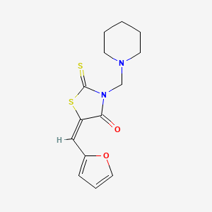 molecular formula C14H16N2O2S2 B3826163 5-(2-furylmethylene)-3-(1-piperidinylmethyl)-2-thioxo-1,3-thiazolidin-4-one CAS No. 5186-25-4