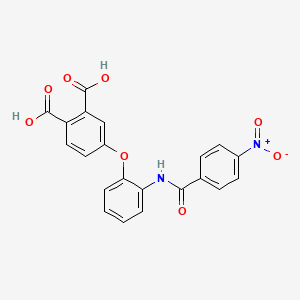 molecular formula C21H14N2O8 B3826168 4-{2-[(4-nitrobenzoyl)amino]phenoxy}phthalic acid 