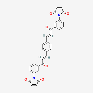 molecular formula C32H20N2O6 B3826195 1,1'-{1,4-phenylenebis[(3-oxo-1-propene-1,3-diyl)-3,1-phenylene]}bis(1H-pyrrole-2,5-dione) CAS No. 5186-40-3