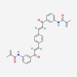 molecular formula C32H28N2O4 B3826227 N,N'-{1,4-phenylenebis[(3-oxo-1-propene-1,3-diyl)-3,1-phenylene]}bis(2-methylacrylamide) 