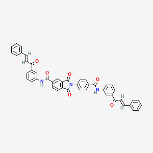 molecular formula C46H31N3O6 B3826229 N-(3-cinnamoylphenyl)-2-(4-{[(3-cinnamoylphenyl)amino]carbonyl}phenyl)-1,3-dioxo-5-isoindolinecarboxamide 