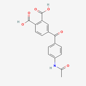 molecular formula C17H13NO6 B3826272 4-[4-(acetylamino)benzoyl]phthalic acid 