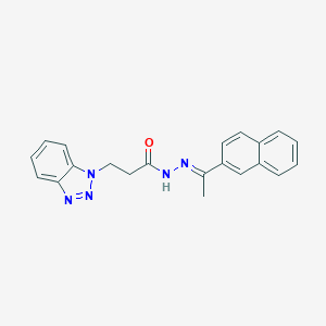 molecular formula C21H19N5O B382630 3-(1H-1,2,3-Benzotriazol-1-YL)-N'-(1-(2-naphthyl)ethylidene)propanohydrazide CAS No. 384849-26-7