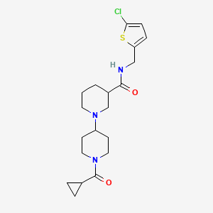 molecular formula C20H28ClN3O2S B3826306 N-[(5-chloro-2-thienyl)methyl]-1'-(cyclopropylcarbonyl)-1,4'-bipiperidine-3-carboxamide 